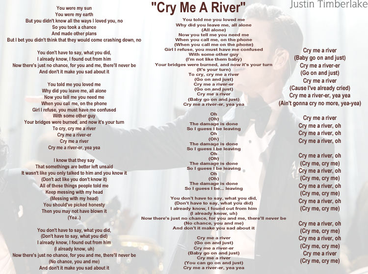 Cry Me a River Printable Sheet Music