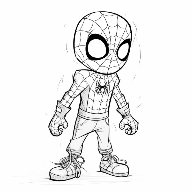 Leaping Spiderman Printable Coloring Pages