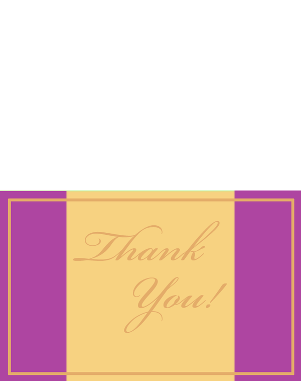 Printable Purple and Gold Thank You Cards