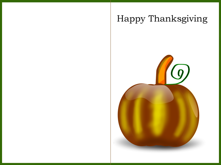 Green Border Pumpkin Thanksgiving Card