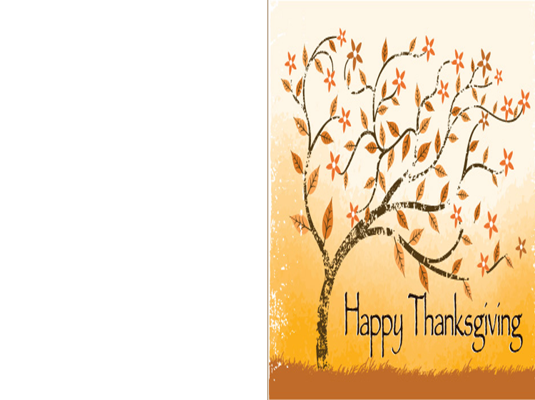 Printable Fall Happy Thanksgiving Cards