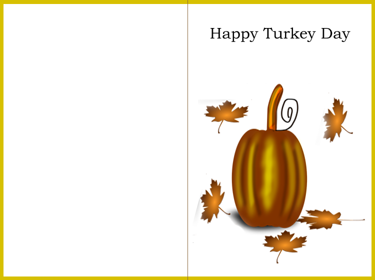 Yellow Pumpkin Slogan Thanksgiving Card