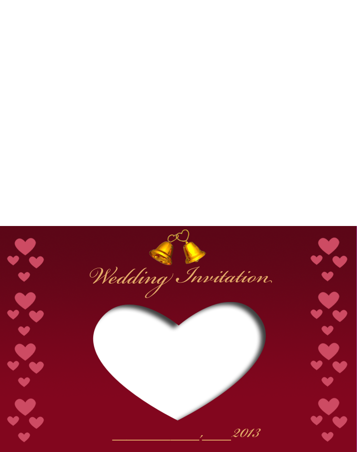 Heart And Bells Wedding Printable Cards