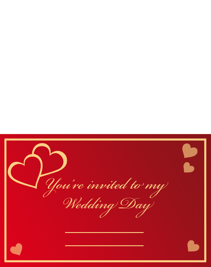 Red Hearts Wedding Printable Cards