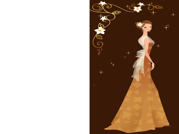 Gold Brown Wedding Printable Invitations