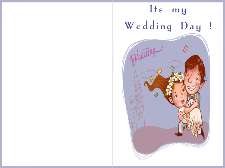 It's My Wedding Day Purple Border Printable Wedding Invitation