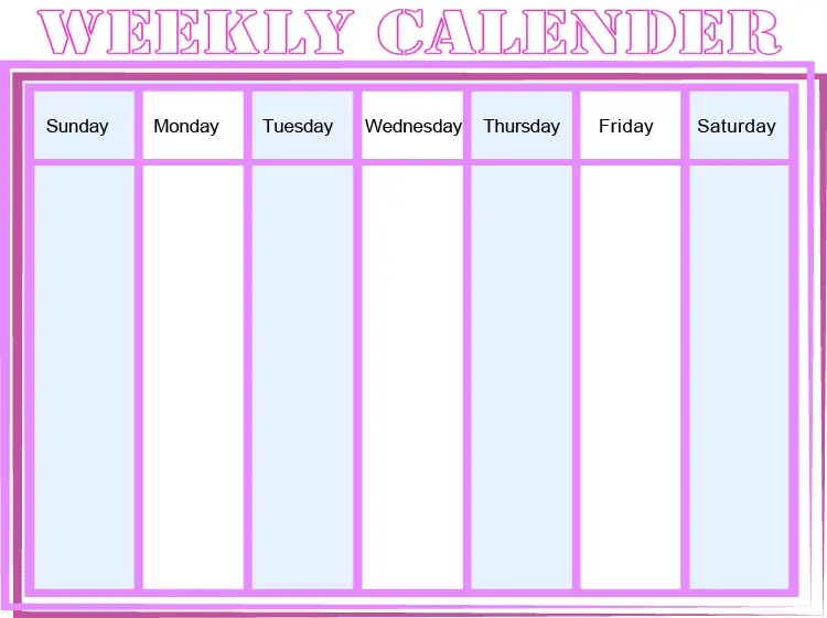 Printable weekly calendar
