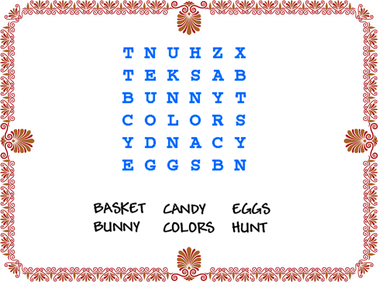 Easter Printable Word Search Puzzles
