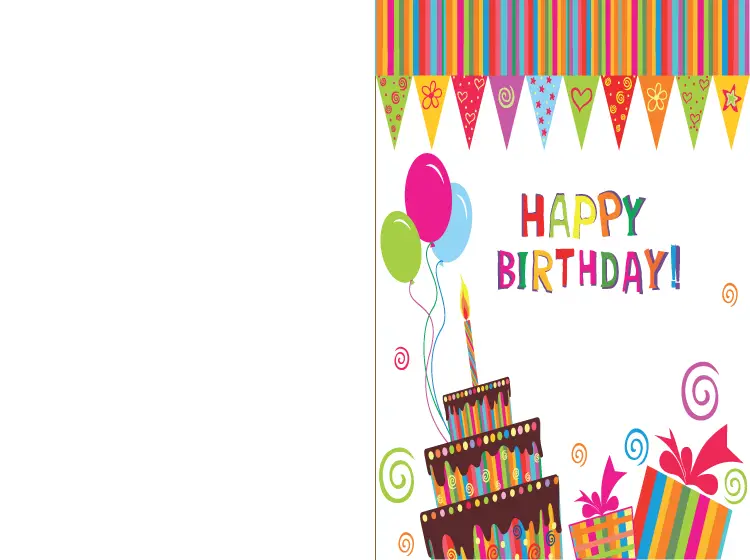 Printable Bunting happy Birthday Card