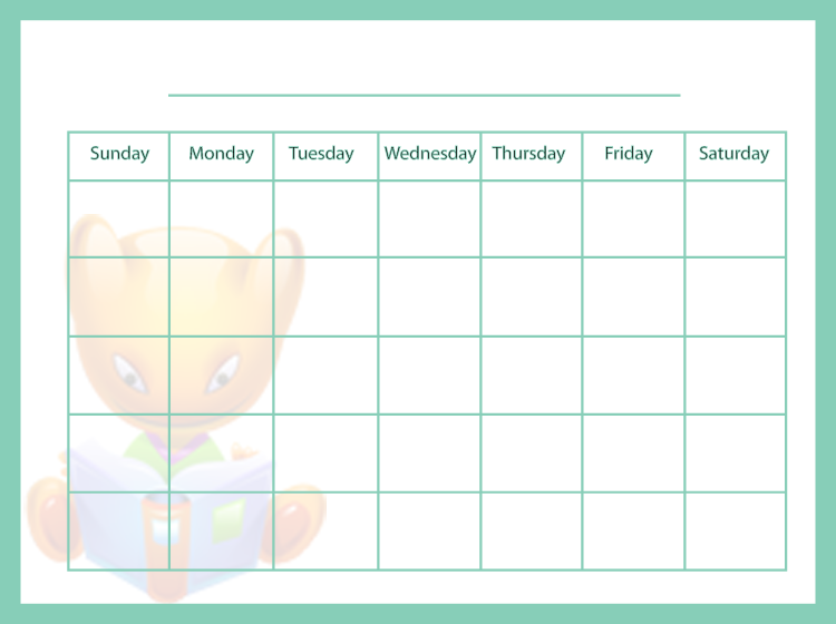 Printable Decorative Blank Calendar