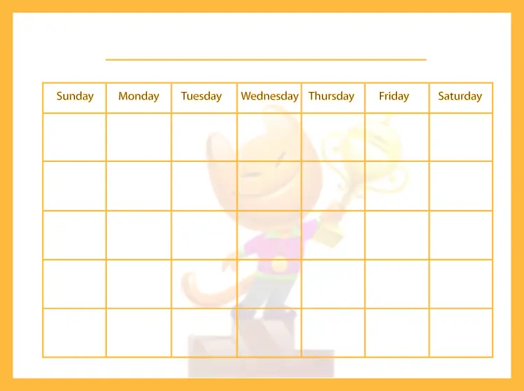 Printable Yellow Blank Calendars