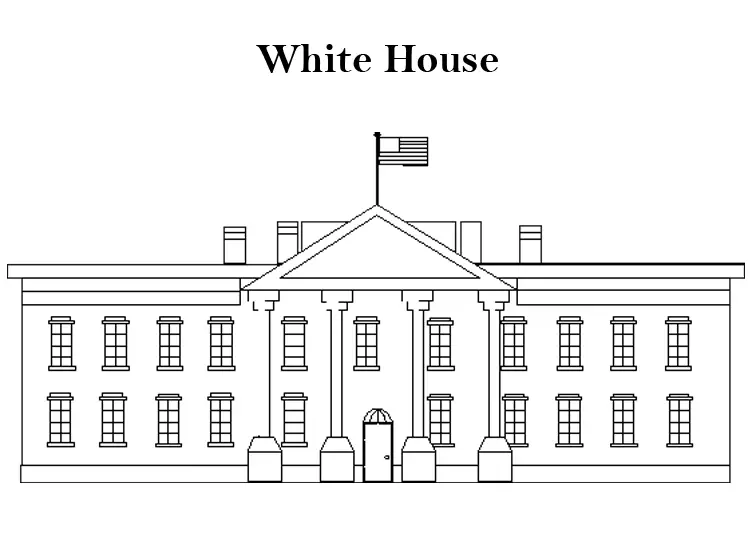 Printable White House Coloring Sheet