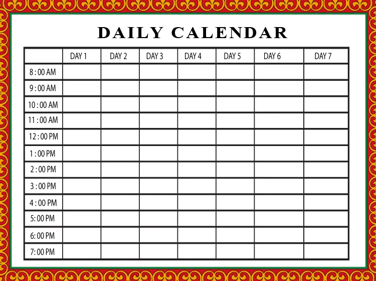daily calendar template printable year calendar daily calendar