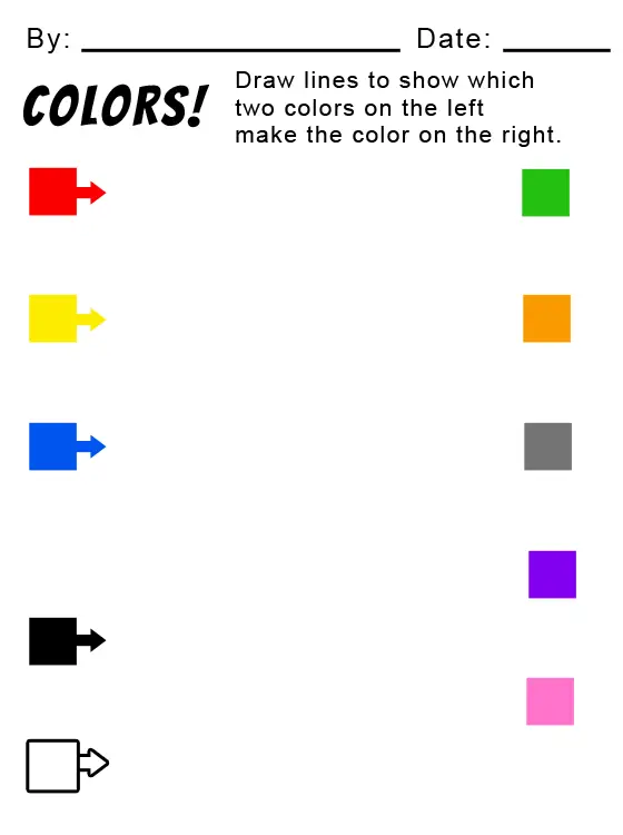 Add Your Colors Kids Worksheets