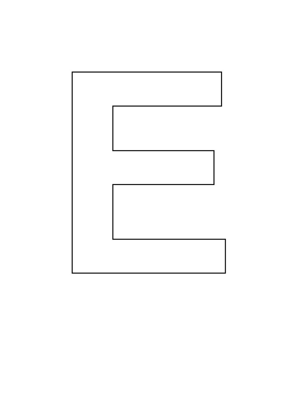 Letter stencil bold uppercase e letter