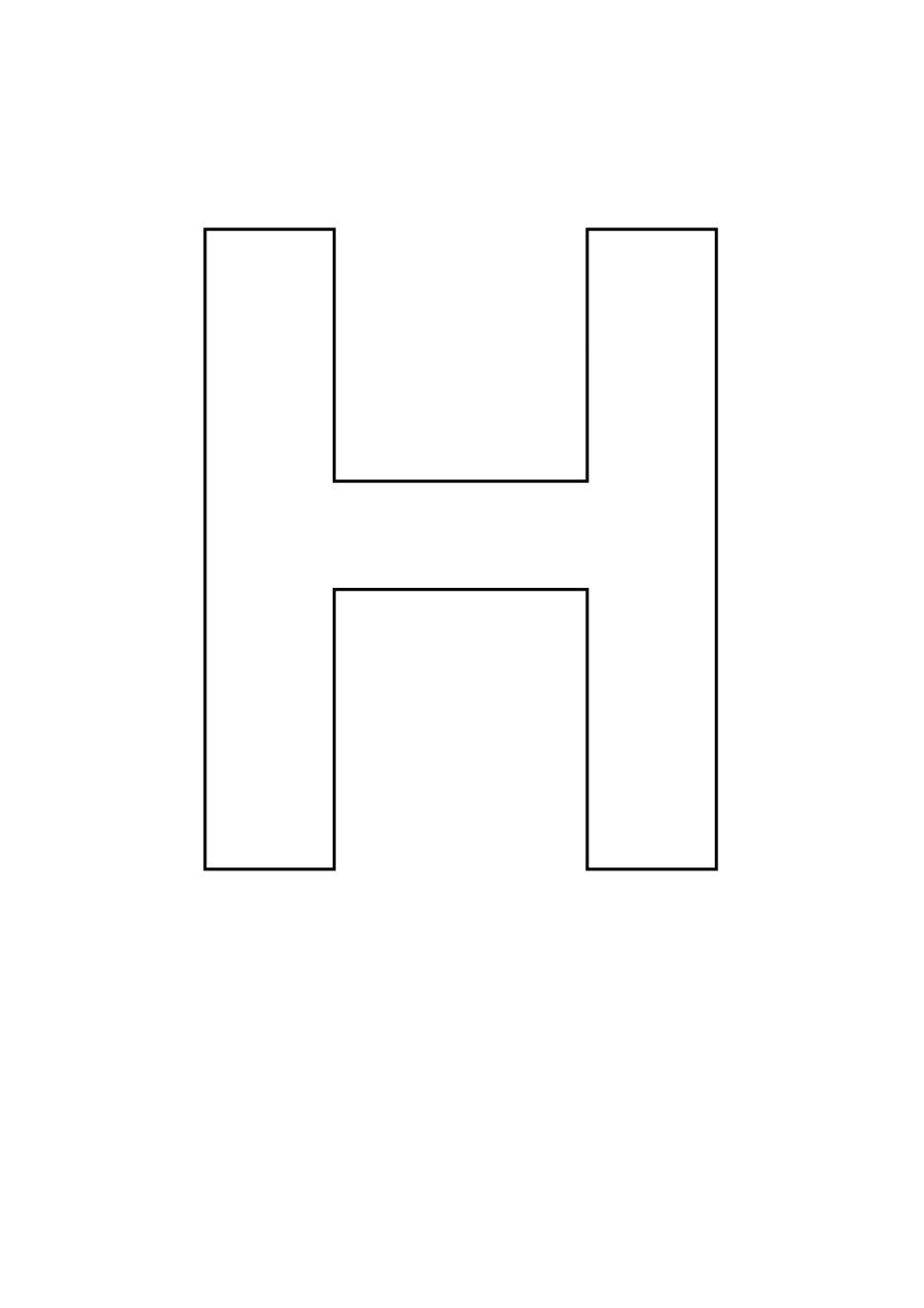 Letter H Template Printable