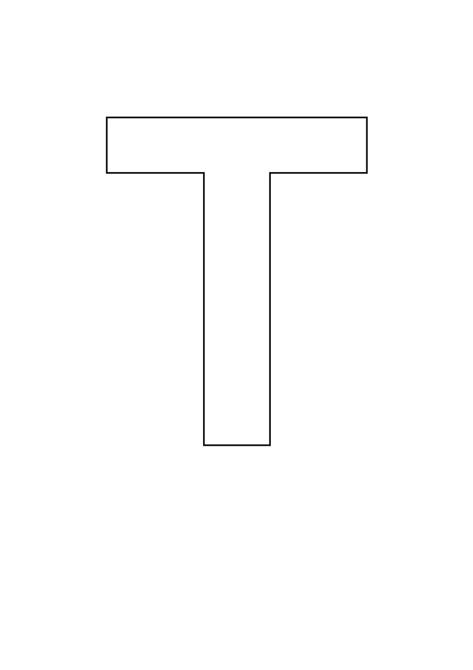Letter Stencil Bold Uppercase T Letter