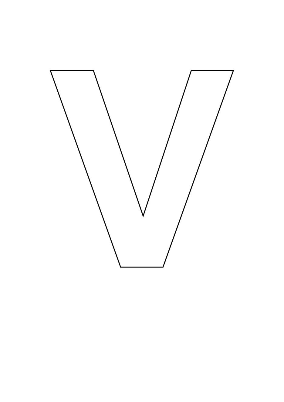 Letter V Outline Printable