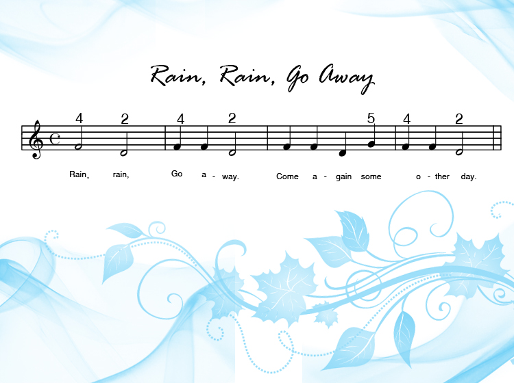 Printable Piano Music Rain Rain Go Away