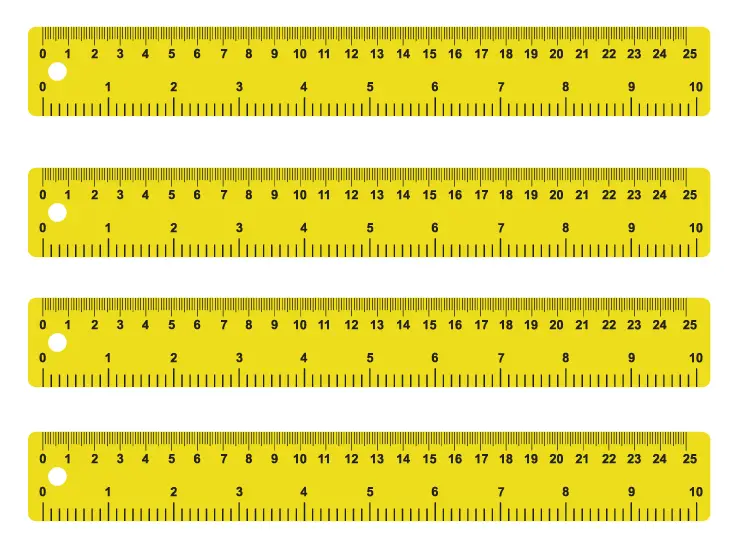 yellow printable rulers