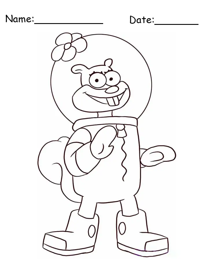 Spongebob And Sandy Coloring Pages