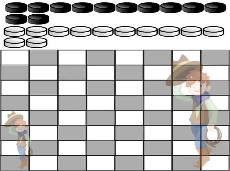 double-cowboy-printable-checkers-board-game