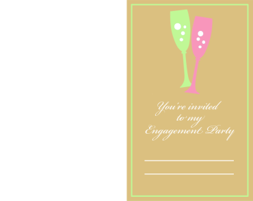 Champagne Flute Engagement Party Printable Invitations