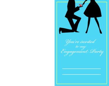 Classy Blue Engagement Party Printable Invitations