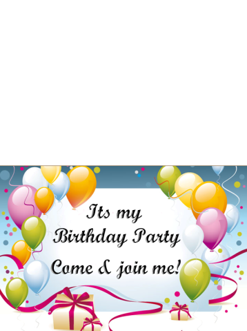 Ribbon and Balloons Printable Invitations