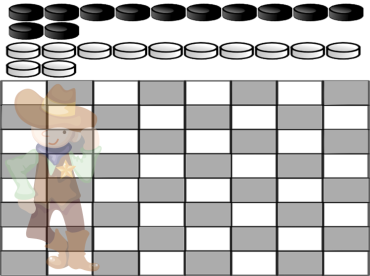 Cheerful Cowboy Printable Checkers Board Game