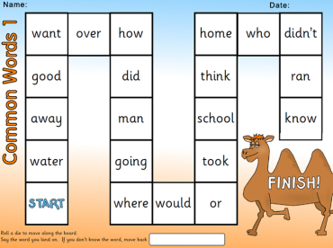 Common Words Board Game