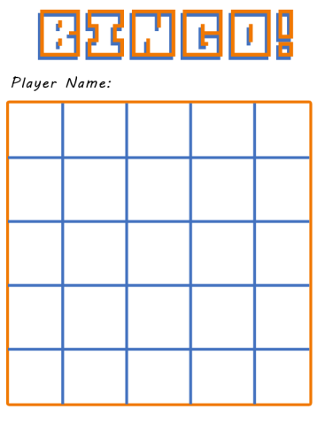 Orange 3D Printable Bingo Board Games