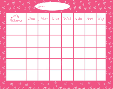 Pink Chore Chart