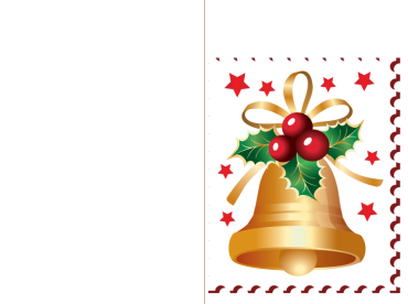 Printable Gold Bell Christmas Cards