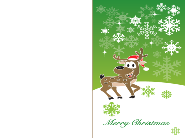 Printable Reindeer Merry Christmas Cards