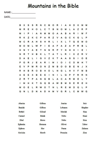 Church Crossword Puzzle Worksheet