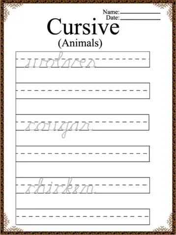 8 free printable cursive worksheets