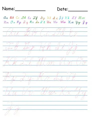 8 free printable cursive worksheets