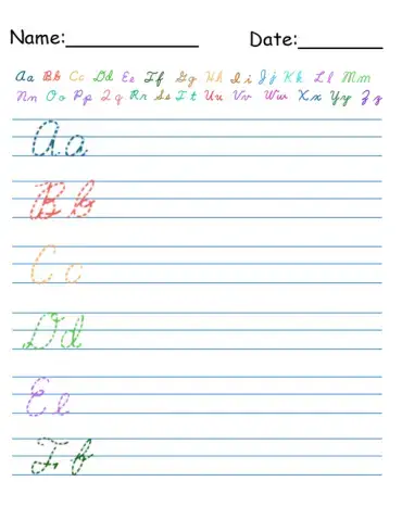 8 free printable cursive worksheets