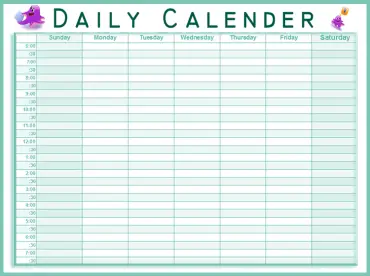 20+ Free Printable Daily Calendars