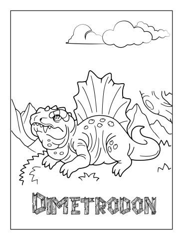 Printable Dinosaur Coloring Page Dimetrodon