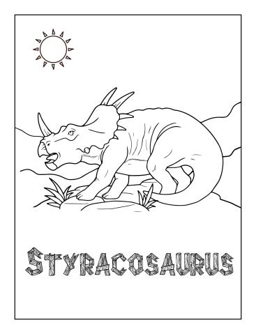 Printable Dinosaur Coloring Page Styracosaurus