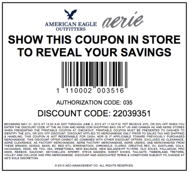 Printable American Eagle Coupon