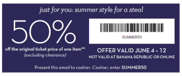 Printable Banana Republic Coupons
