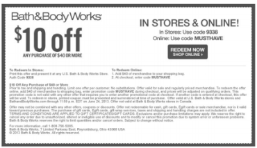 Printable Bath and Body Works Coupons