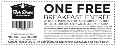 Printable Bob Evans Coupons