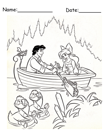 Prince Eric and Ariel Disney Printable Coloring Pages