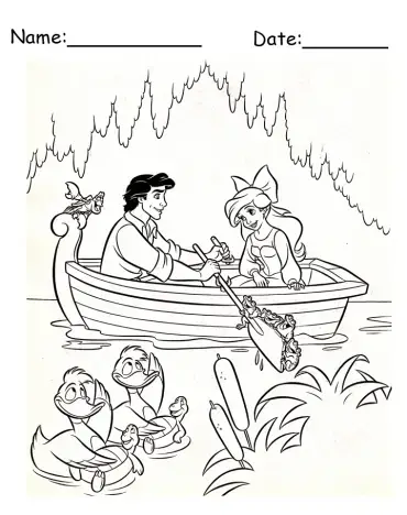 Prince Eric And Ariel Disney Printable Coloring Pages