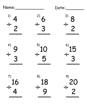 Printable division Worksheets