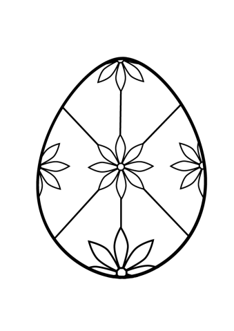 Coloring Page Easter Egg flowers and lines